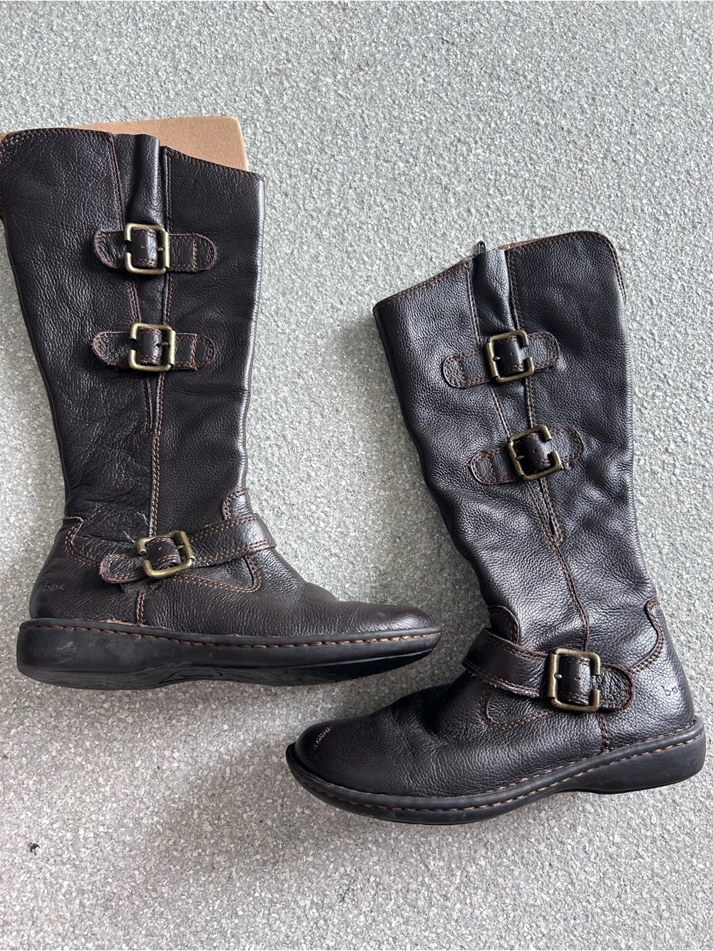 B.o.c. Women's Brown Leather Buckle Knee-High Boots Size 38/7